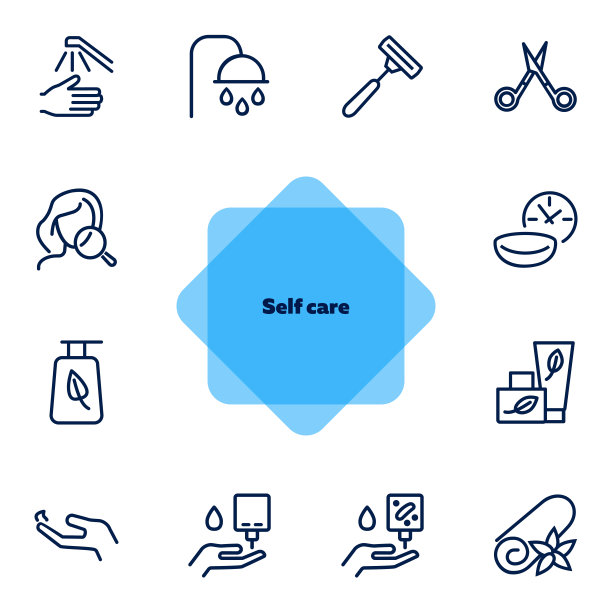 自我护理线图标设置图片下载