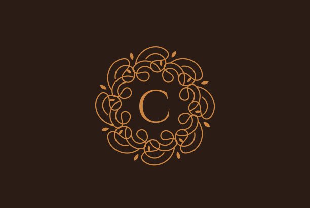 豪华黄金标志设计模板矢量插图餐厅，皇室，精品，咖啡馆，酒店，纹章，珠宝和时尚。用于标识或徽章设计的装饰形状。图片下载