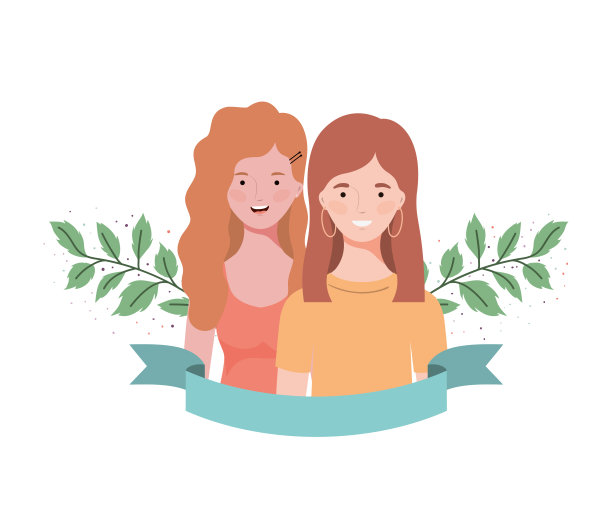 年轻女性有树枝和树叶的背景图片下载