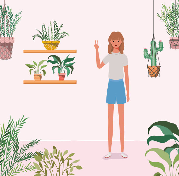 年轻美丽的花园女孩的性格图片下载