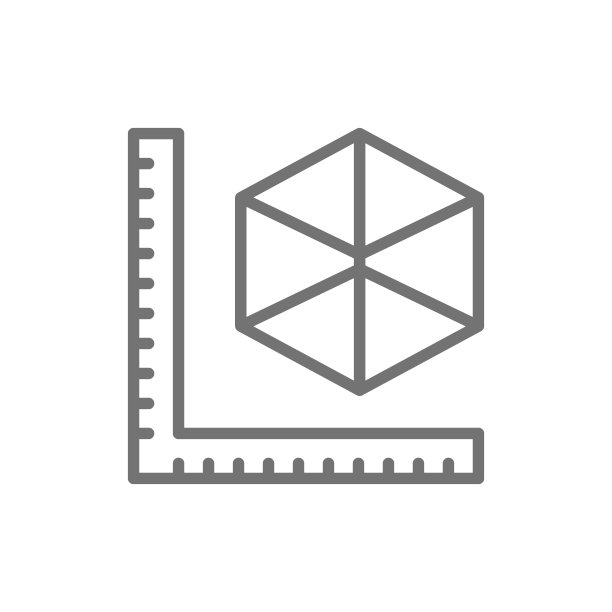 三维模型产品尺寸，三维造型线图标。图片下载