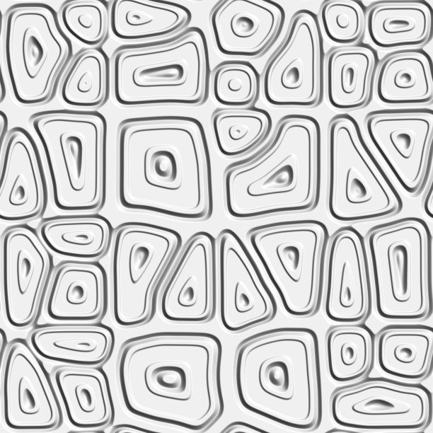 抽象装饰3D白色背景。无缝模式。绘制插图。图片下载