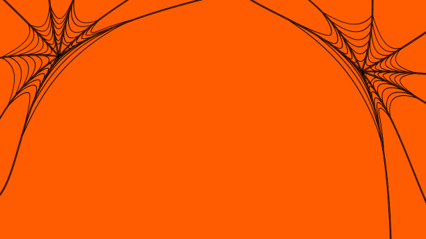橙色背景上的蜘蛛网图片下载