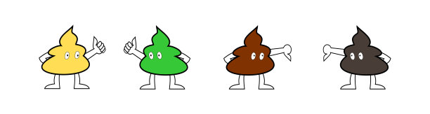 大拇指向上和拇指向下的卡通人物的大便图片下载