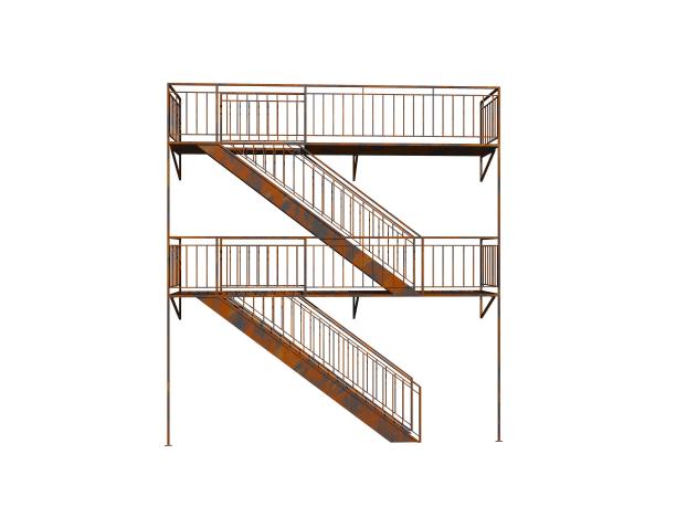 棕色楼梯孤立在白色背景- 3d渲染图片下载