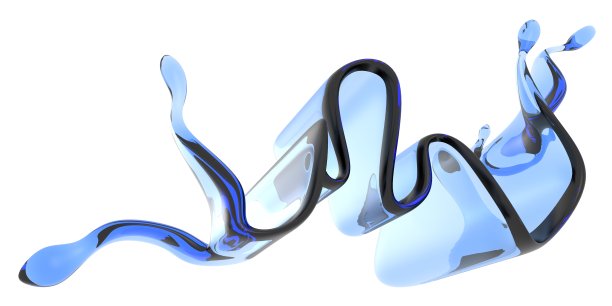 蓝色纯水液体飞溅图片下载