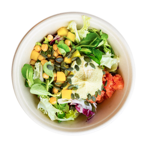 鹰嘴豆泥沙拉，鲑鱼图片下载