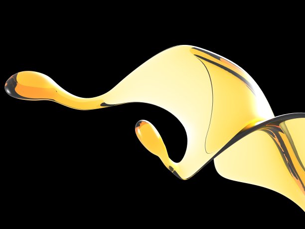 黄色闪亮透明液体飞溅图片下载