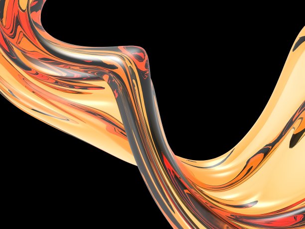 黄色闪亮透明液体飞溅图片下载