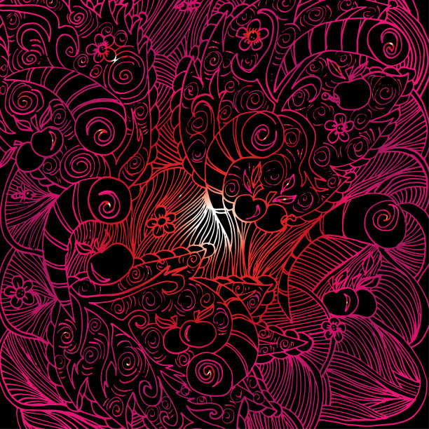 迷幻的模式。冥想，抚慰，扭转元素。手绘的涂鸦图片下载