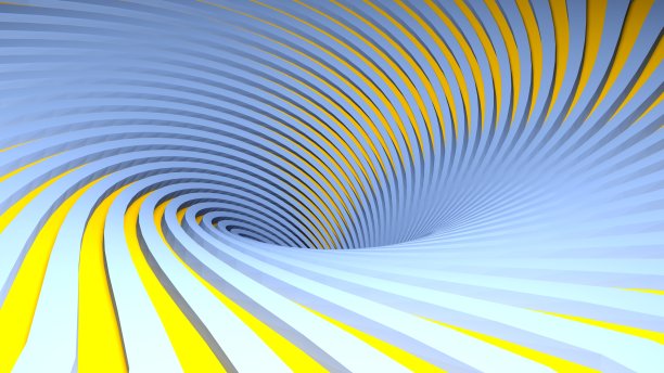 蓝色和橙色螺旋背景- 3D渲染插图图片下载