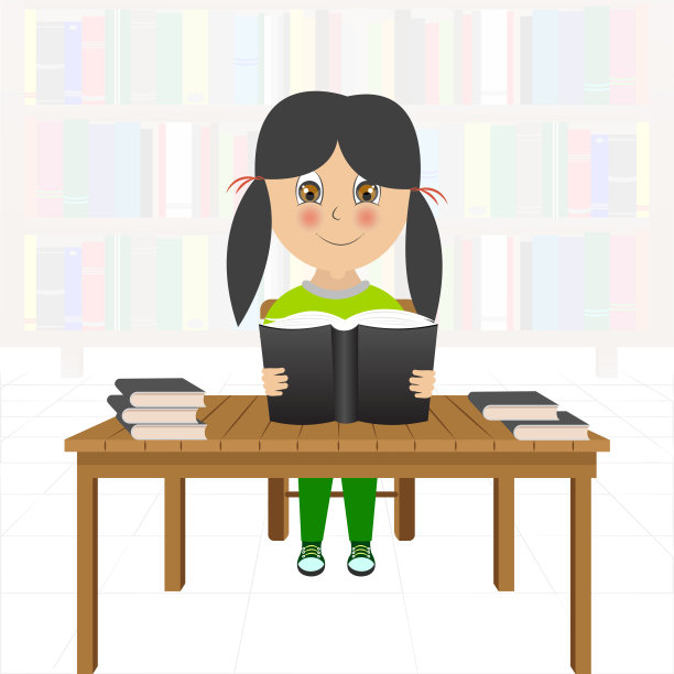 小女孩在看书图片下载