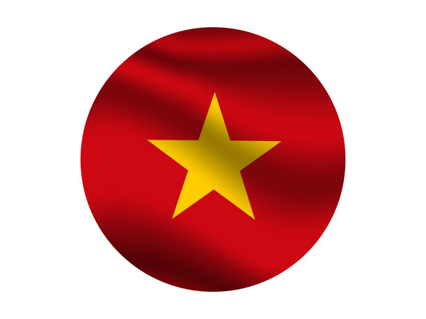 里面是越南国旗，背景是白色。为你的业务。原色和比例。矢量插图，从所有大洲的国家设置。图片下载