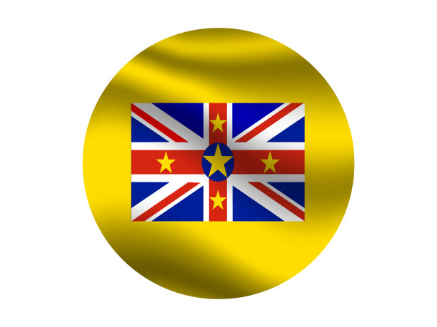 纽埃国旗内圆内圆，白底。为你的业务。原色和比例。矢量插图，从所有大洲的国家设置。图片下载