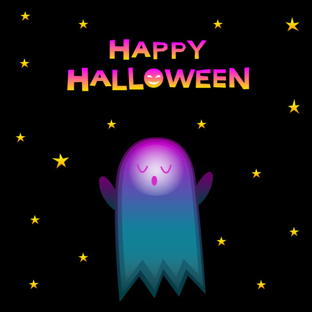 抽象的万圣节快乐图案背景。现代儿童万圣节艺术设计卡，万圣节派对邀请，菜单，秋季假日商店销售，袋印，t恤等。图片下载