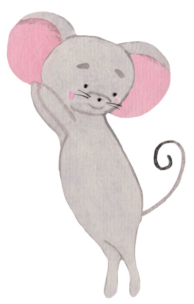 小老鼠踮着脚尖。水彩插图印刷，设计，卡片，海报。年度象征图片下载