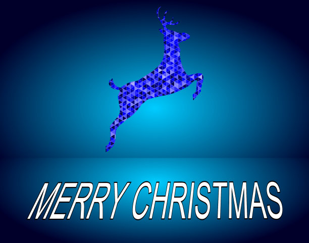 圣诞贺卡圣诞快乐与驯鹿-插图图片下载