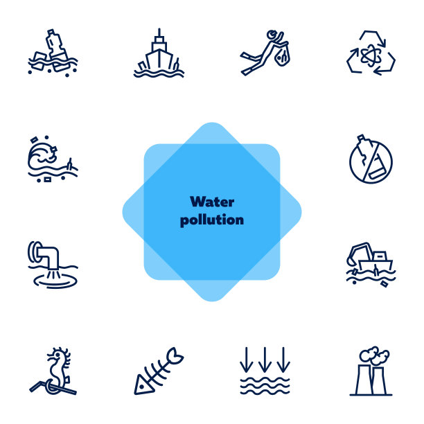 水污染图标组图片下载