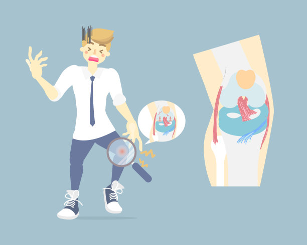 男人有膝关节关节炎，解剖和骨骼，医学脏器身体部位神经系统，保健理念图片下载