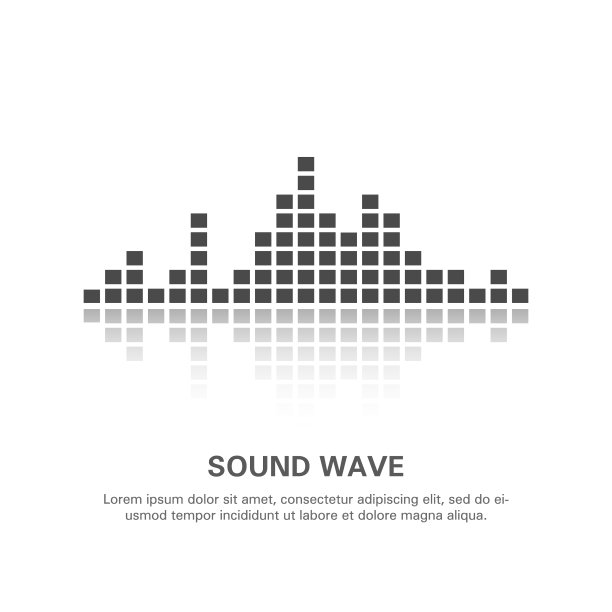 白色背景上的孤立声波图。图片下载
