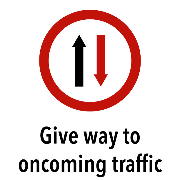 让路给迎面而来的交通信息和警告道路交通路标，矢量插图收集孤立在白色背景学习，教育，驾驶课程，贴纸，图标。图片下载