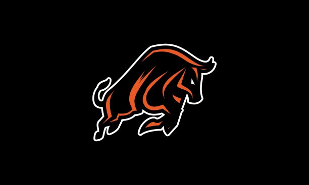 现代公牛吉祥物标志向量图片下载