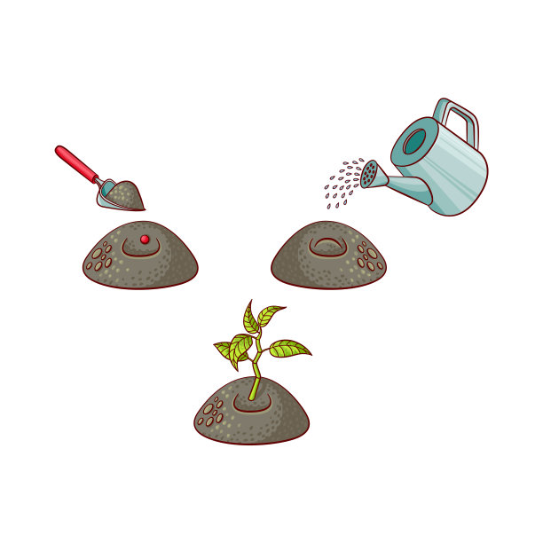 向量平树种植阶段符号设置图片下载