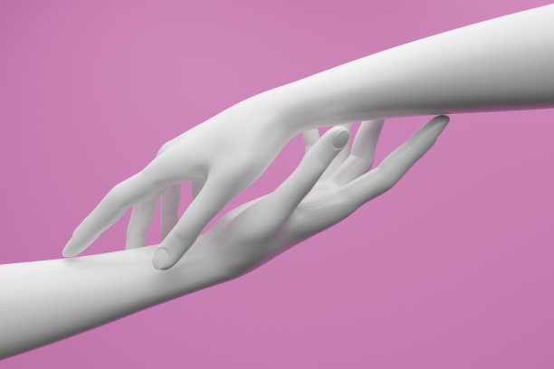 白色的人体模型的手。3 d渲染图像。图片下载