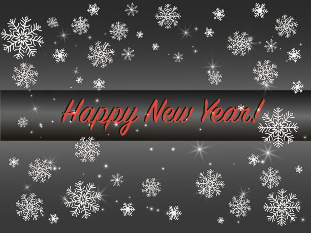 新年主题矢量插图与雪花玻璃球元素隔离在透明的背景。图片下载