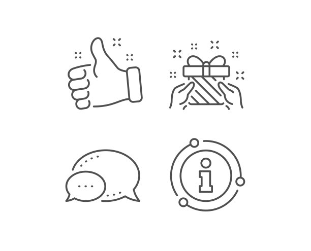 新年礼物线图标。圣诞礼盒的标志。向量图片下载