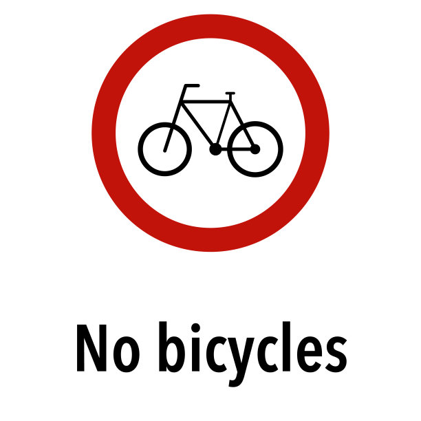 没有自行车信息和警告道路交通街道标志，矢量插图收集孤立在白色背景学习，教育，驾驶课程，贴纸，图标。图片下载