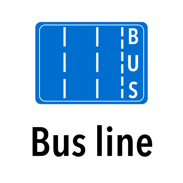 公交线路信息和警告道路交通路标，矢量插图收集孤立在白色背景学习，教育，驾驶课程，贴纸，图标。图片下载