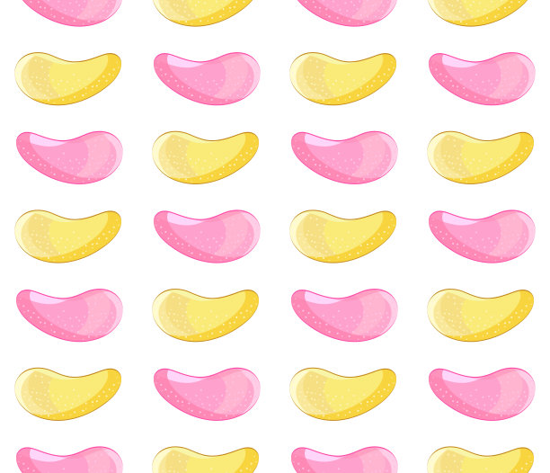 无缝图案的金色和粉色化妆眼罩。护肤产品。水凝胶眼罩。Сollagen面具。韩国化妆品。面部皮肤护理。眼部护理美容产品。图片下载