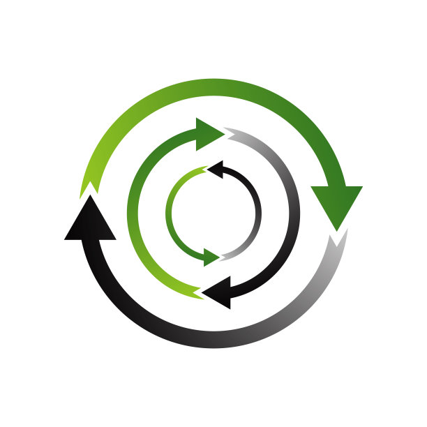 生态科技创意3d循环logo插画概念图片下载