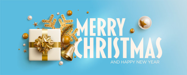 圣诞快乐和新年贺卡设计。图片下载