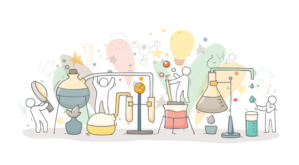 用小人物做化学实验素材图片