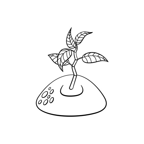 矢量平发芽幼苗，树苗图标图片下载