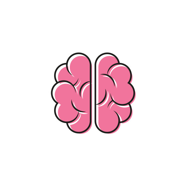 人脑的标志颜色为平面图标图片下载