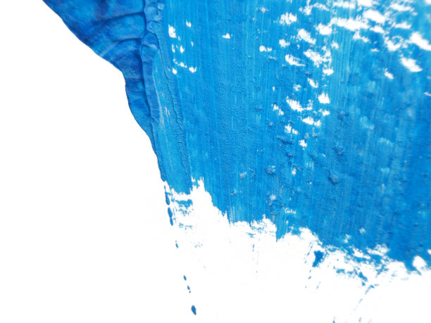 采用罗夏墨迹法在白纸背景上绘制青花丙烯画纹理。图片下载