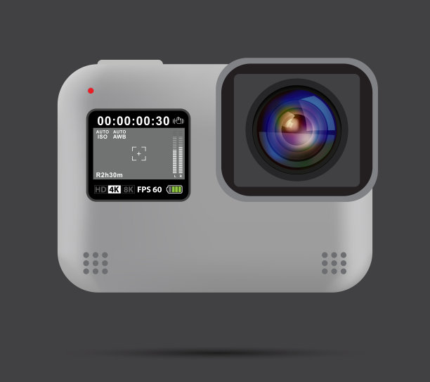 运动动作相机设计。向量图片下载