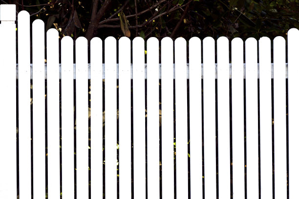 白色尖桩栅栏，背景与拷贝空间图片下载
