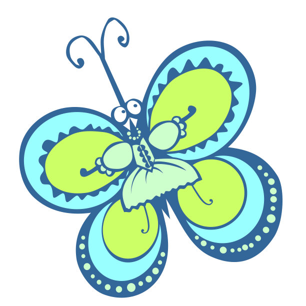 绿蓝的蝴蝶穿着一件连衣裙，女孩夏天大眼睛优雅的连衣裙图片下载