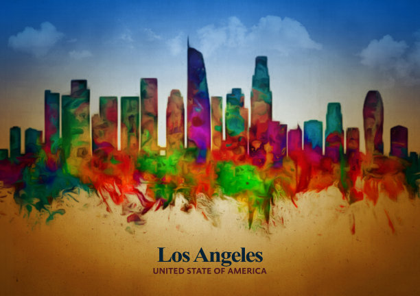 洛杉矶的天际线图片下载