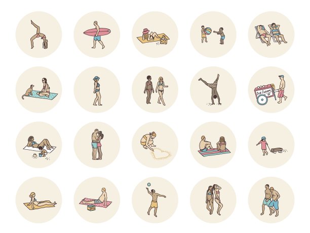 社交媒体上的小沙滩人图片下载