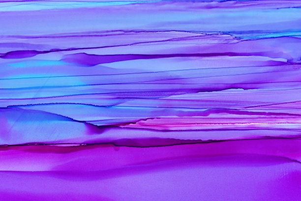 紫色，蓝色和粉色水彩纹理背景。手绘天蓝色模糊涂抹抽象背景。素材图片