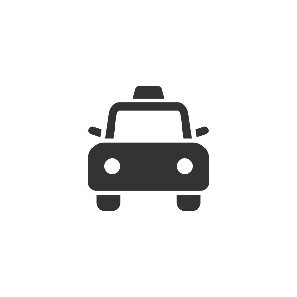 出租车前视图矢量字形风格图标图片下载