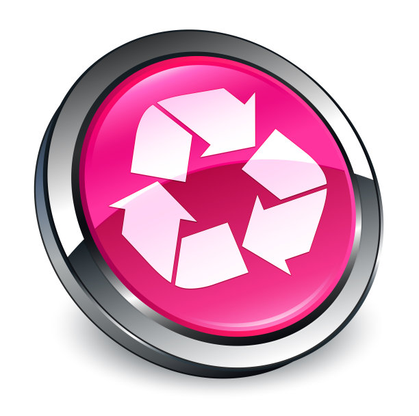 回收图标3d粉红色圆形按钮图片下载