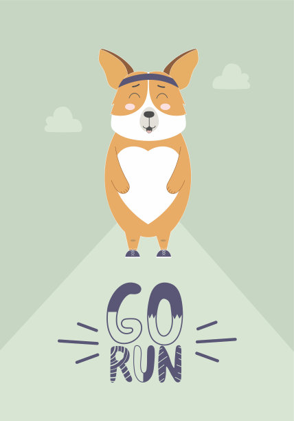 字母去跑特色柯基图片下载