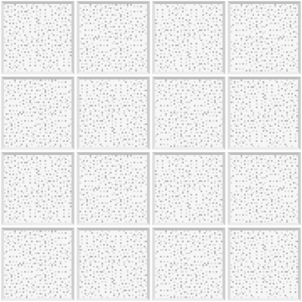 抽象无缝图案，灰白色瓷砖墙面现代风格。为卧室的装饰设计几何马赛克纹理，矢量插图图片下载