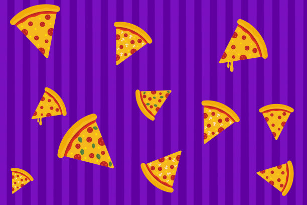 美味的意大利披萨，插图，绘画。图片下载